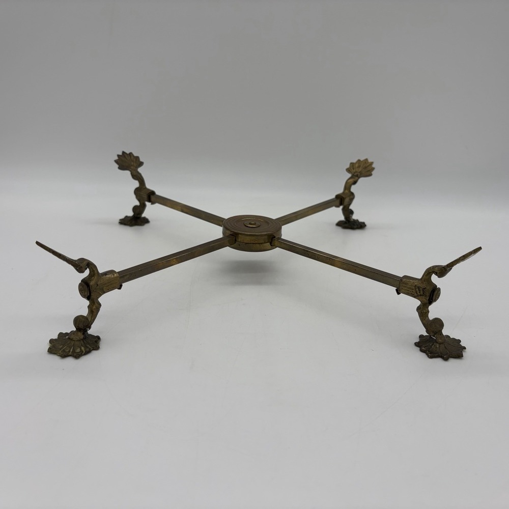 Vintage Regency Style Brass Trivet Stand Adjustable Footed Hot Plate Sideboard